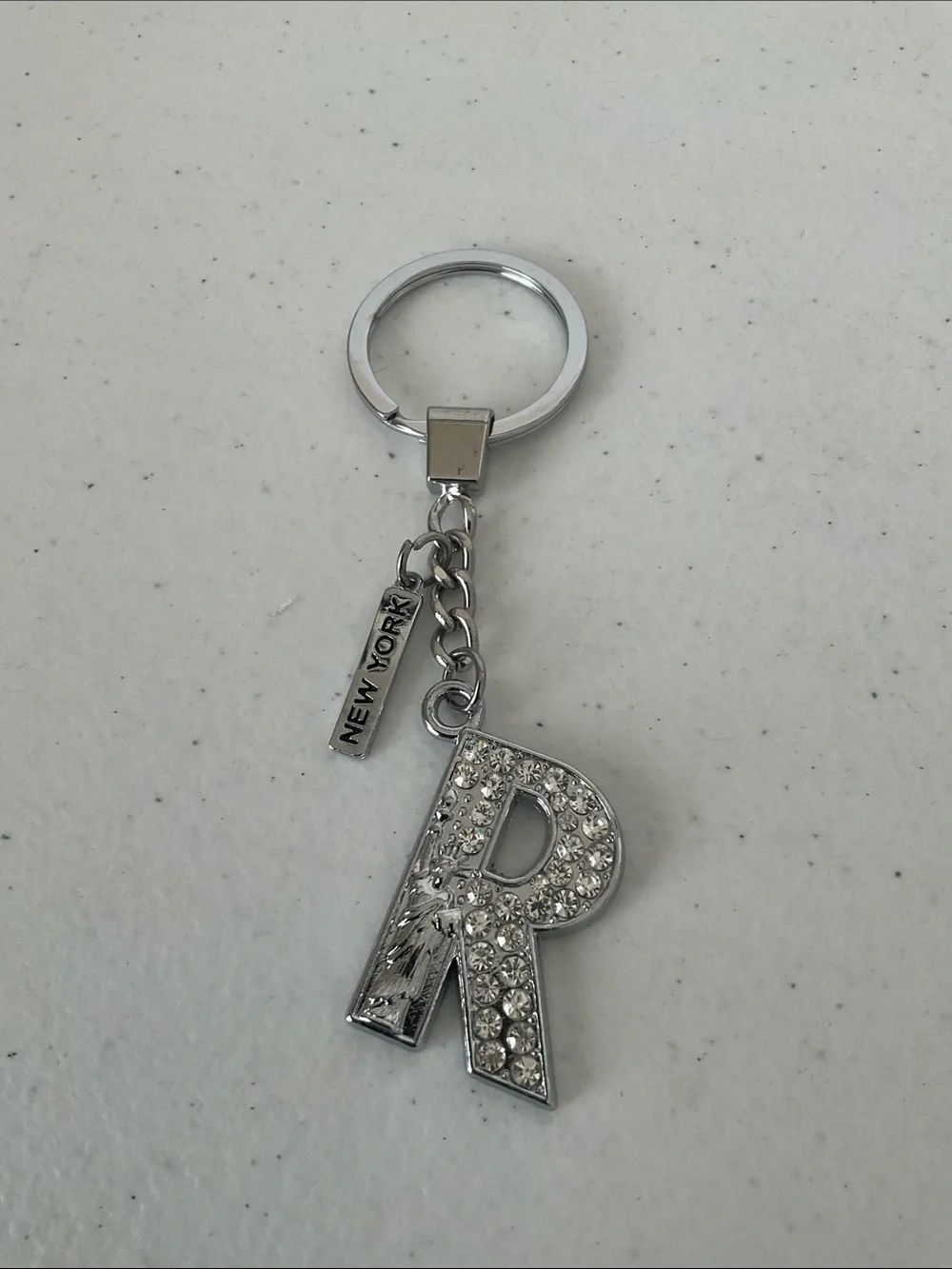 New York & Company Silver 'R' Letter Keychain